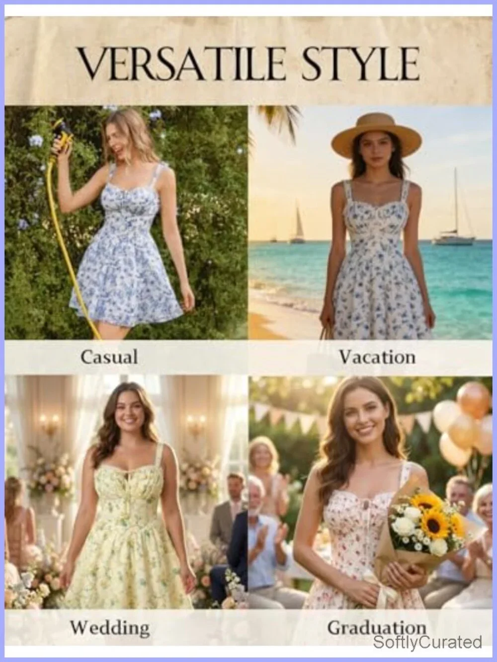Floral Corset Mini Sundress with Adjustable Straps, Pockets, Lined, Smocked Back